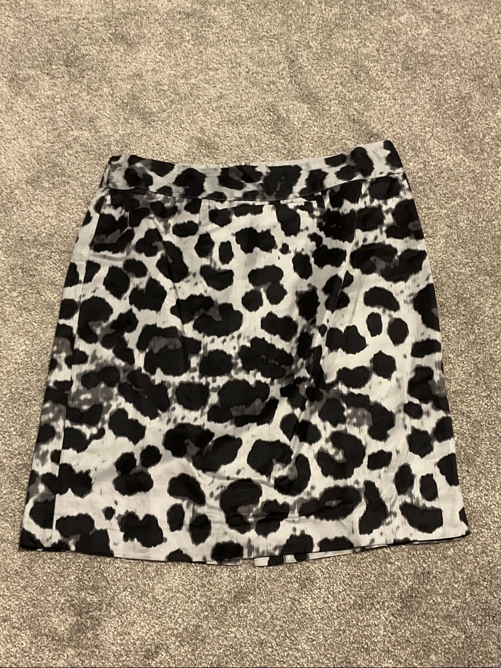 Black and Grey Leopard Print Skirt